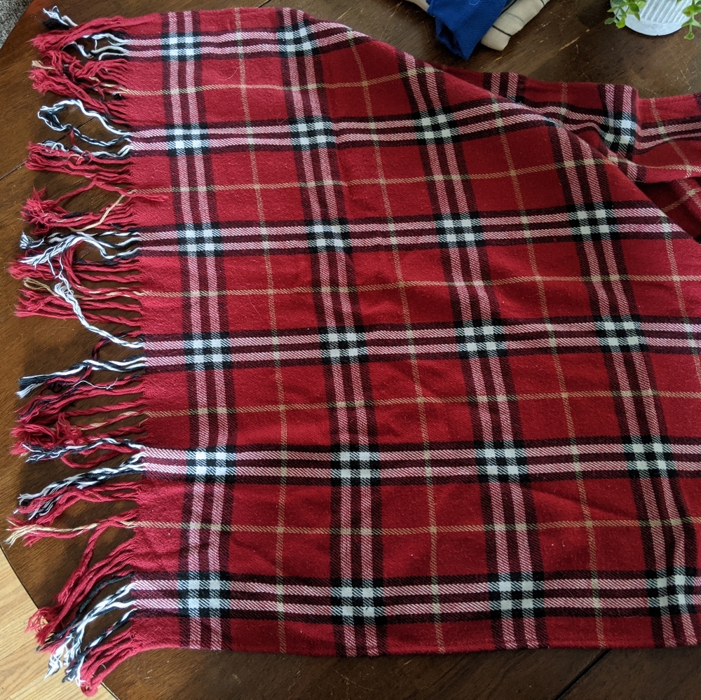 Red Plaid Blanket Scarf